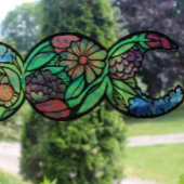 Drievoudige maan symbool tuin bloei raamsticker