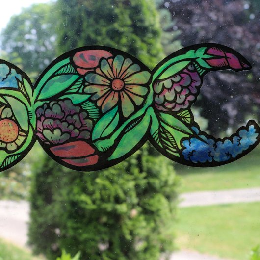 Drievoudige maan symbool tuin bloei raamsticker