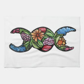 Drievoudige maan symbool tuin bloei theedoek (Horizontaal)