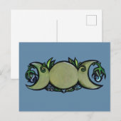 Drievoudige Maanbloei – Botanisch Wiccaans Symbool Briefkaart (Voorkant / Achterkant)
