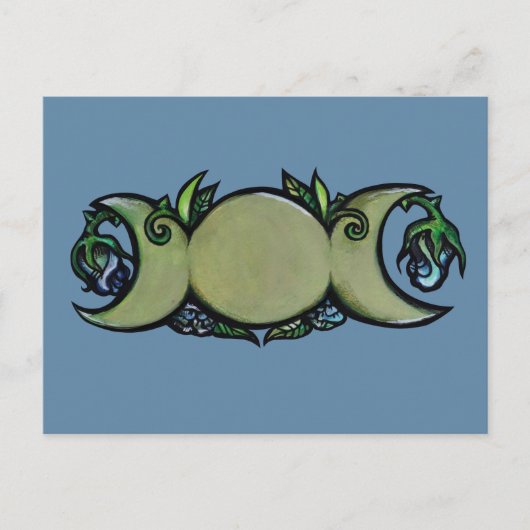 Drievoudige Maanbloei – Botanisch Wiccaans Symbool Briefkaart (Voorkant)