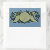 Drievoudige Maanbloei – Botanisch Wiccaans Symbool Rechthoekige Sticker (Tas)