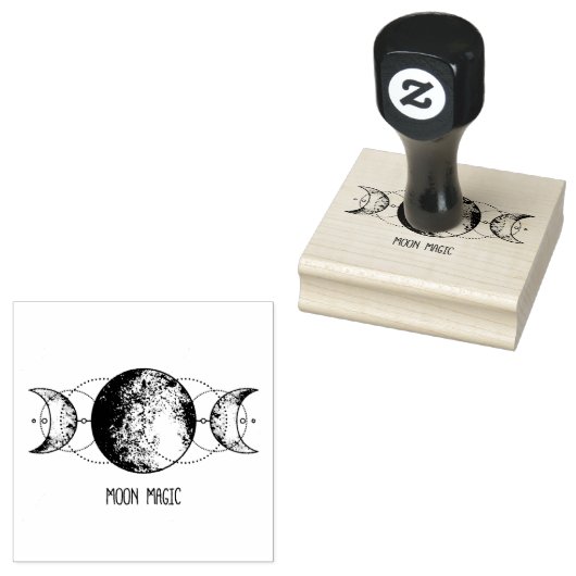 drievoudige maanstempel rubberstempel (Gestempeld)