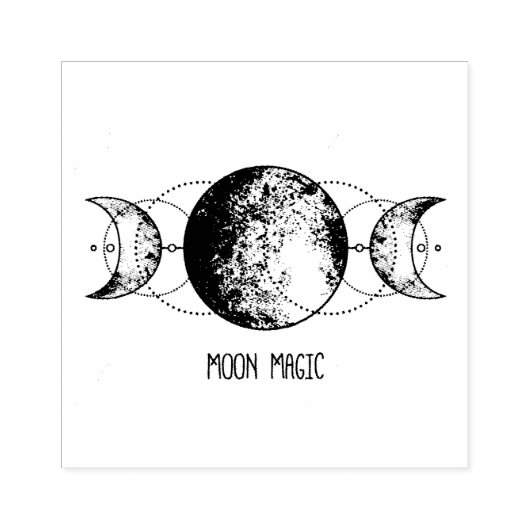 drievoudige maanstempel rubberstempel (Afrduk)