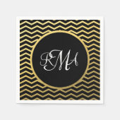 Drievoudige monogrammen van het zwarte en goudkleu servet (Voorkant)