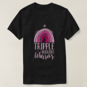 Drievoudige negatieve warrior Breast Cancer Awaren T-shirt (Design voorkant)