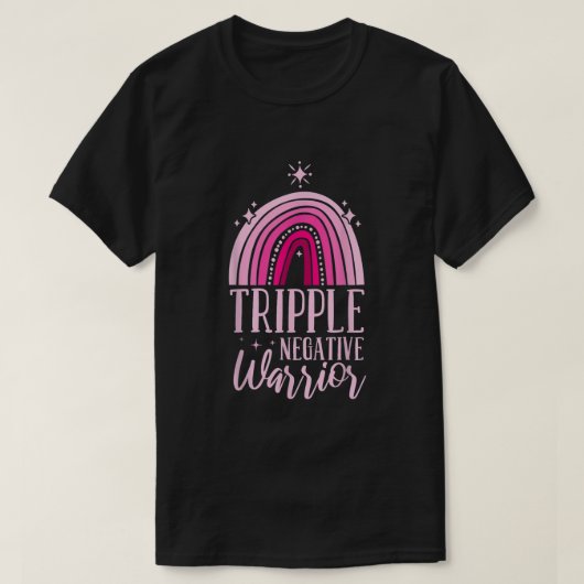 Drievoudige negatieve warrior Breast Cancer Awaren T-shirt (Design voorkant)
