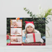 Drievoudige Overlay Fotokaart Feestdagenkaart (Staand voorkant)