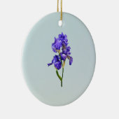 Drievoudige Paarse iris Keramisch Ornament (Rechts)