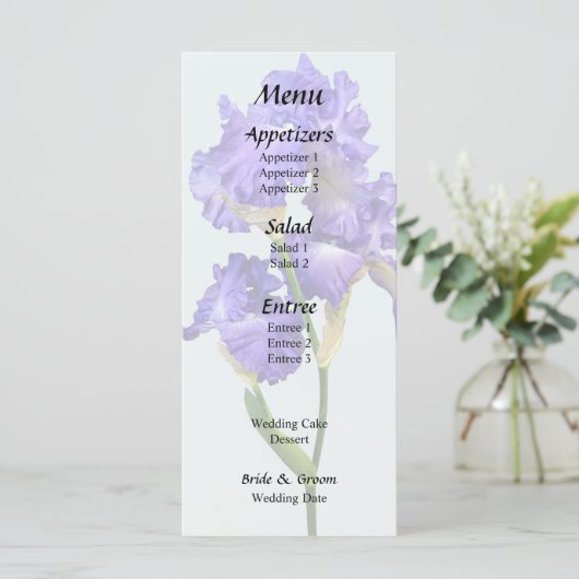 Drievoudige Paarse Iris Menu (Staand voorkant)