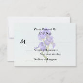 Drievoudige Paarse Iris RSVP Kaartje (Voorkant)