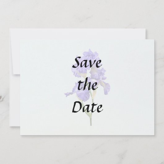 Drievoudige Paarse Iris Save The Date (Achterkant)