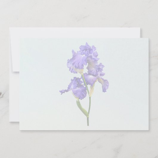 Drievoudige Paarse Iris Trouwbenodigdheden Kaart (Achterkant)