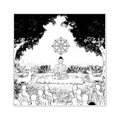 Drievoudige Pareltjes: Boeddha, Dharma, Sangha Rub Rubberstempel (Afrduk)