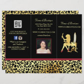 Drievoudige productprijsbrochure FAUX Gold Leopard (Voorkant / Achterkant)
