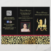 Drievoudige productprijsbrochure FAUX Gold Leopard (Voorkant)