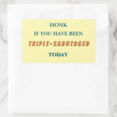 drievoudige sabotage-Bumpersticker Rechthoekige Sticker (Tas)