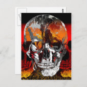 Drievoudige schedeltijden briefkaart (Voorkant / Achterkant)