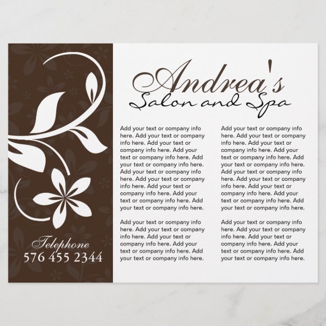 Drievoudige schoonheidssalon brochure (Voorkant)