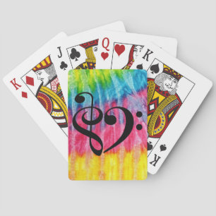 Drievoudige Sleutel Bass Sleutel Hart Regenboog Hi Pokerkaarten