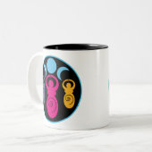 Drievoudige Spiraal Godin Tweekleurige Koffiemok (Voorkant links)