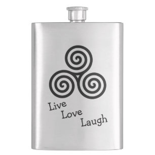 Drievoudige spiraal Leef Lief Lach Zwart Flacon