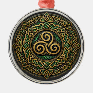 Drievoudige Spiraal Mandala — Eeuwige Keltische Vl Metalen Ornament