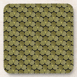 Drievoudige spiraal triskele Keltisch Khaki Beige Onderzetter