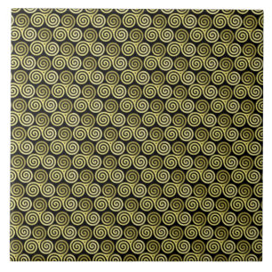 Drievoudige spiraal triskele Keltisch Khaki Beige Tegeltje
