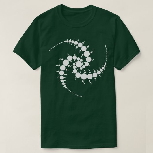 Drievoudige spiraalvormige snijcirkel wit t-shirt (Design voorkant)