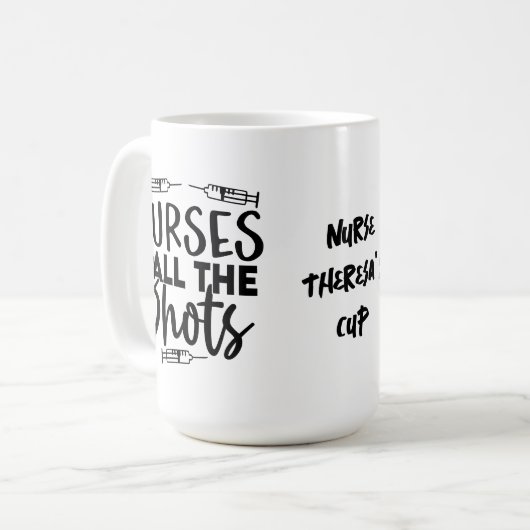 Drievoudige spuit Verpleegkundigen noemen de Shots Koffiemok (Voorkant links)