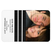 Drievoudige Stripe foto Save the Date Magnet, Ebon Magneet (Horizontaal)