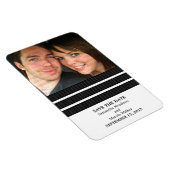 Drievoudige Stripe foto Save the Date Magnet, Ebon Magneet (Rechterzijde)
