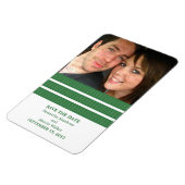 Drievoudige Stripe Foto Save the Date Magnet, Gree Magneet (Linkerzijde)