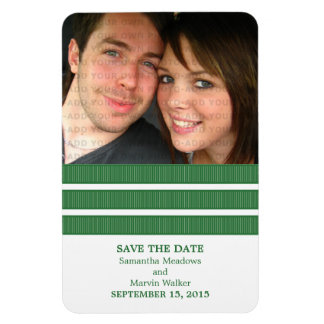 Drievoudige Stripe Foto Save the Date Magnet, Gree Magneet
