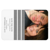 Drievoudige Stripe Foto slaat de datum magneet op, (Horizontaal)