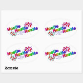 Drievoudige tijd ovale sticker (Vel)