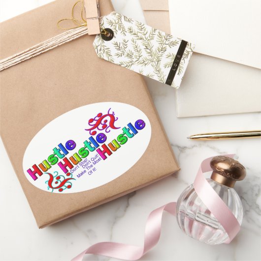 Drievoudige tijd ovale sticker (Geschenken)