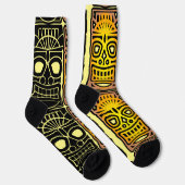 Drievoudige Tiki Beeldhouwwerken Thunder_Cove Sokken (Rechts)
