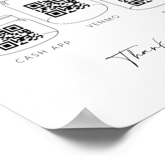 Drievoudige tip Jar Scan QR Code Cash App Payment  Poster (Hoek)