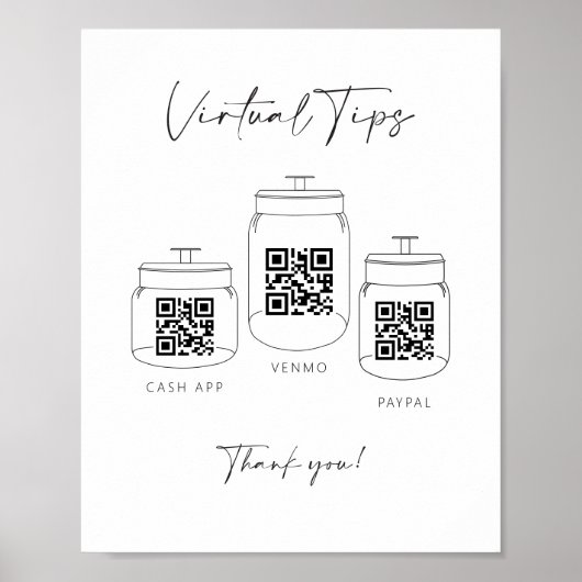 Drievoudige tip Jar Scan QR Code Cash App Payment  Poster (Voorkant)