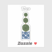 Drievoudige Topiary Boom Chinoiserie Vinyl Sticker (Vel)