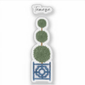 Drievoudige Topiary Boom Chinoiserie Vinyl Sticker (Voorkant)