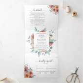 Drievoudige uitnodiging met RSVP "Etherische" brui (Binnen)