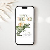 Drievoudige uitnodiging van Dinosaur Birthday
