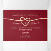 Drievoudige uitnodiging voor de moderne Bourgogne (Binnenkant midden)