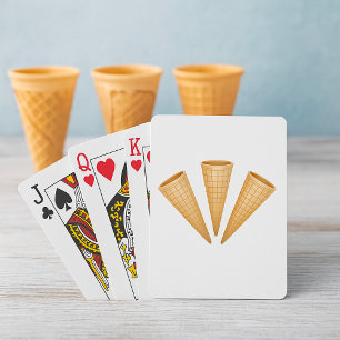 Drievoudige Wafelijs Cone Zomer Dessert Pokerkaarten