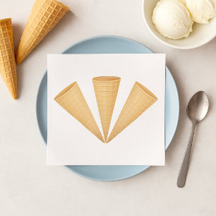 Drievoudige Wafelijs Cone Zomer Dessert Servet