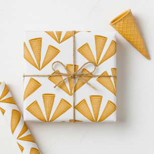 Drievoudige Waffel Ijsje Kegel Zomer Dessert Cadeaupapier