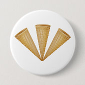 Drievoudige Waffel Ijsje Kegel Zomer Dessert Ronde Button 7,6 Cm (Voorkant)